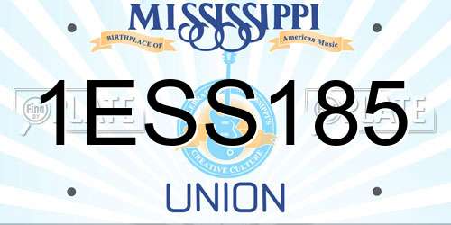 1ESS185 Mississippi License Plate
