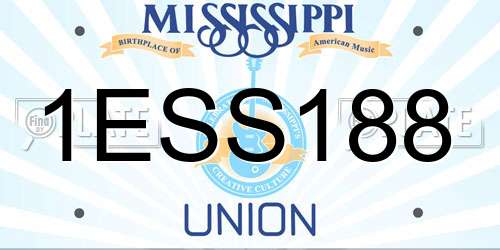 1ESS188 Mississippi License Plate