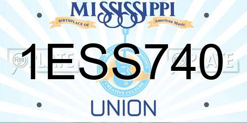 1ESS740 Mississippi License Plate