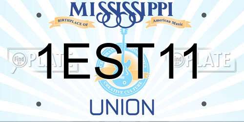 1EST11 Mississippi License Plate