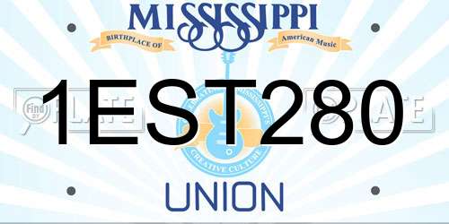 1EST280 Mississippi License Plate
