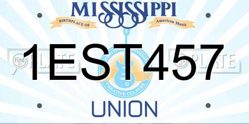 1EST457 Mississippi License Plate