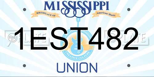 1EST482 Mississippi License Plate