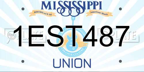 1EST487 Mississippi License Plate