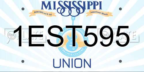 1EST595 Mississippi License Plate