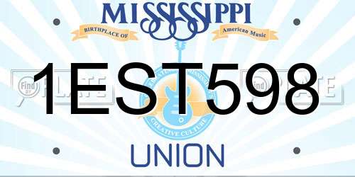 1EST598 Mississippi License Plate