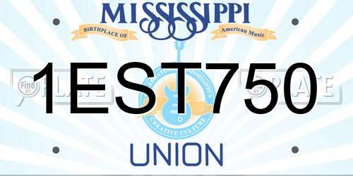 1EST750 Mississippi License Plate