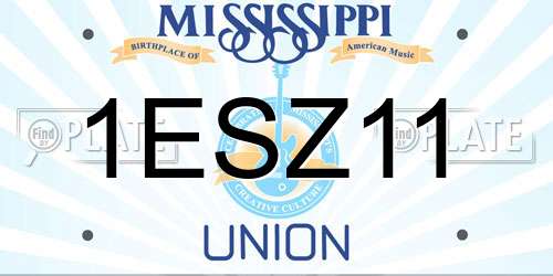 1ESZ11 Mississippi License Plate