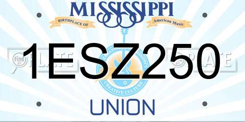1ESZ250 Mississippi License Plate