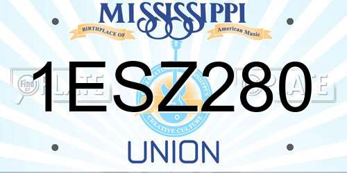1ESZ280 Mississippi License Plate