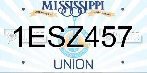 1ESZ457 Mississippi License Plate