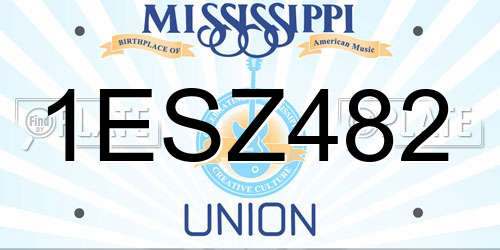 1ESZ482 Mississippi License Plate