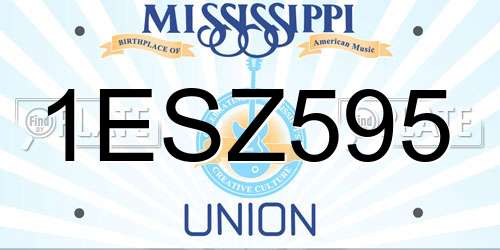 1ESZ595 Mississippi License Plate
