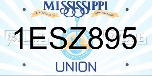 1ESZ895 Mississippi License Plate