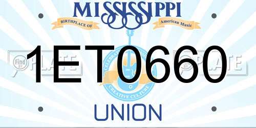 1ET0660 Mississippi License Plate
