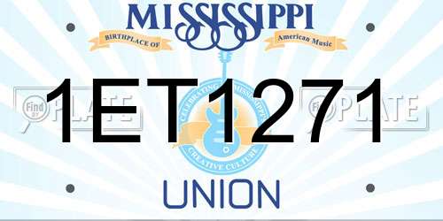 1ET1271 Mississippi License Plate