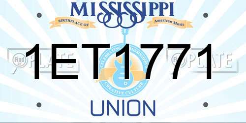 1ET1771 Mississippi License Plate