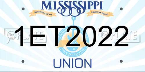 1ET2022 Mississippi License Plate