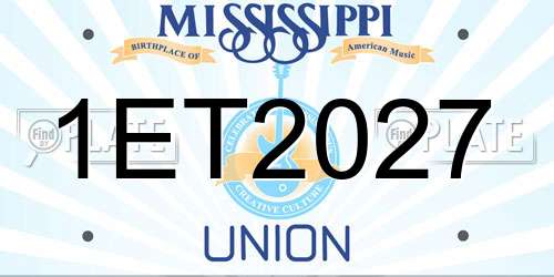 1ET2027 Mississippi License Plate
