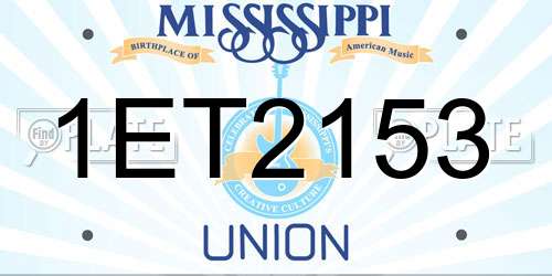 1ET2153 Mississippi License Plate