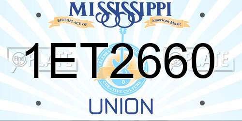 1ET2660 Mississippi License Plate