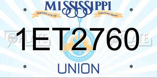 1ET2760 Mississippi License Plate