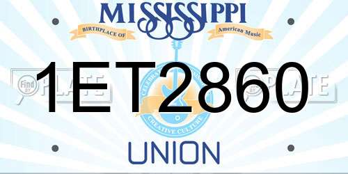 1ET2860 Mississippi License Plate