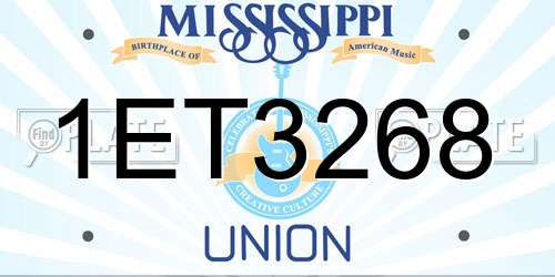 1ET3268 Mississippi License Plate