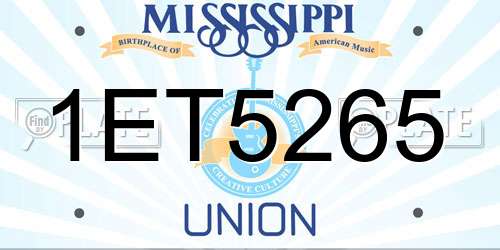 1ET5265 Mississippi License Plate