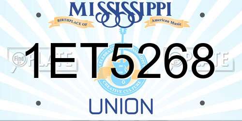 1ET5268 Mississippi License Plate