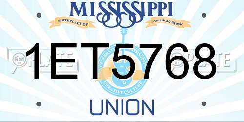 1ET5768 Mississippi License Plate