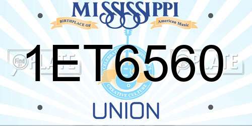 1ET6560 Mississippi License Plate