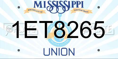 1ET8265 Mississippi License Plate