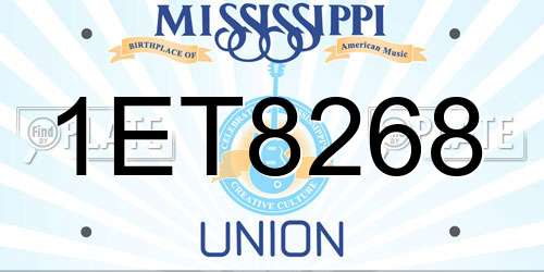 1ET8268 Mississippi License Plate