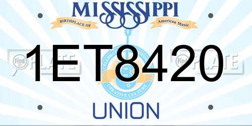 1ET8420 Mississippi License Plate