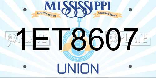1ET8607 Mississippi License Plate
