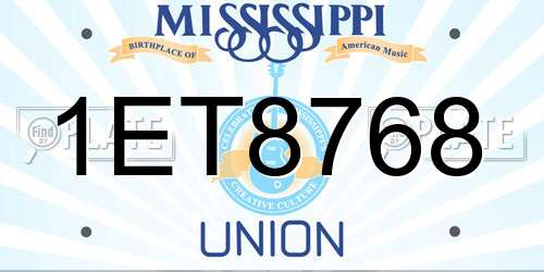 1ET8768 Mississippi License Plate