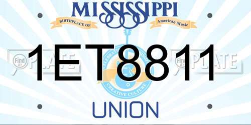 1ET8811 Mississippi License Plate