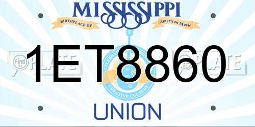 1ET8860 Mississippi License Plate