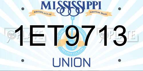 1ET9713 Mississippi License Plate