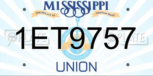1ET9757 Mississippi License Plate