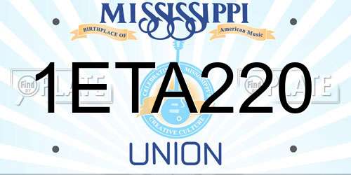 1ETA220 Mississippi License Plate