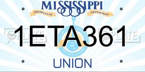 1ETA361 Mississippi License Plate
