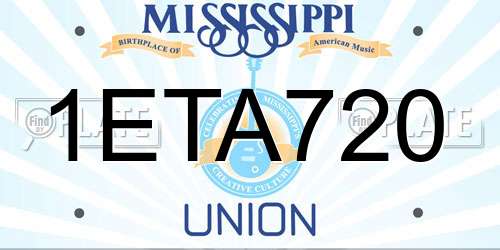 1ETA720 Mississippi License Plate