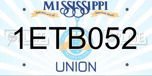 1ETB052 Mississippi License Plate