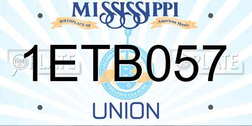 1ETB057 Mississippi License Plate