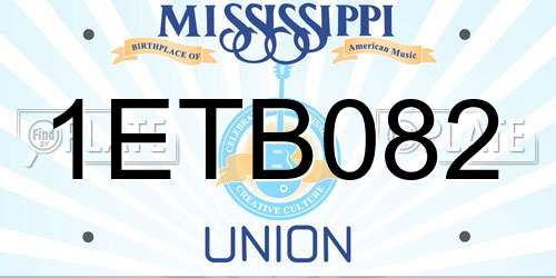 1ETB082 Mississippi License Plate