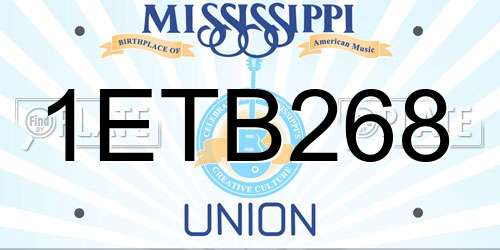 1ETB268 Mississippi License Plate
