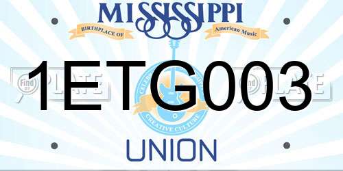 1ETG003 Mississippi License Plate