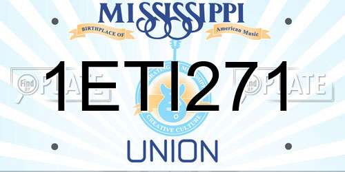 1ETI271 Mississippi License Plate